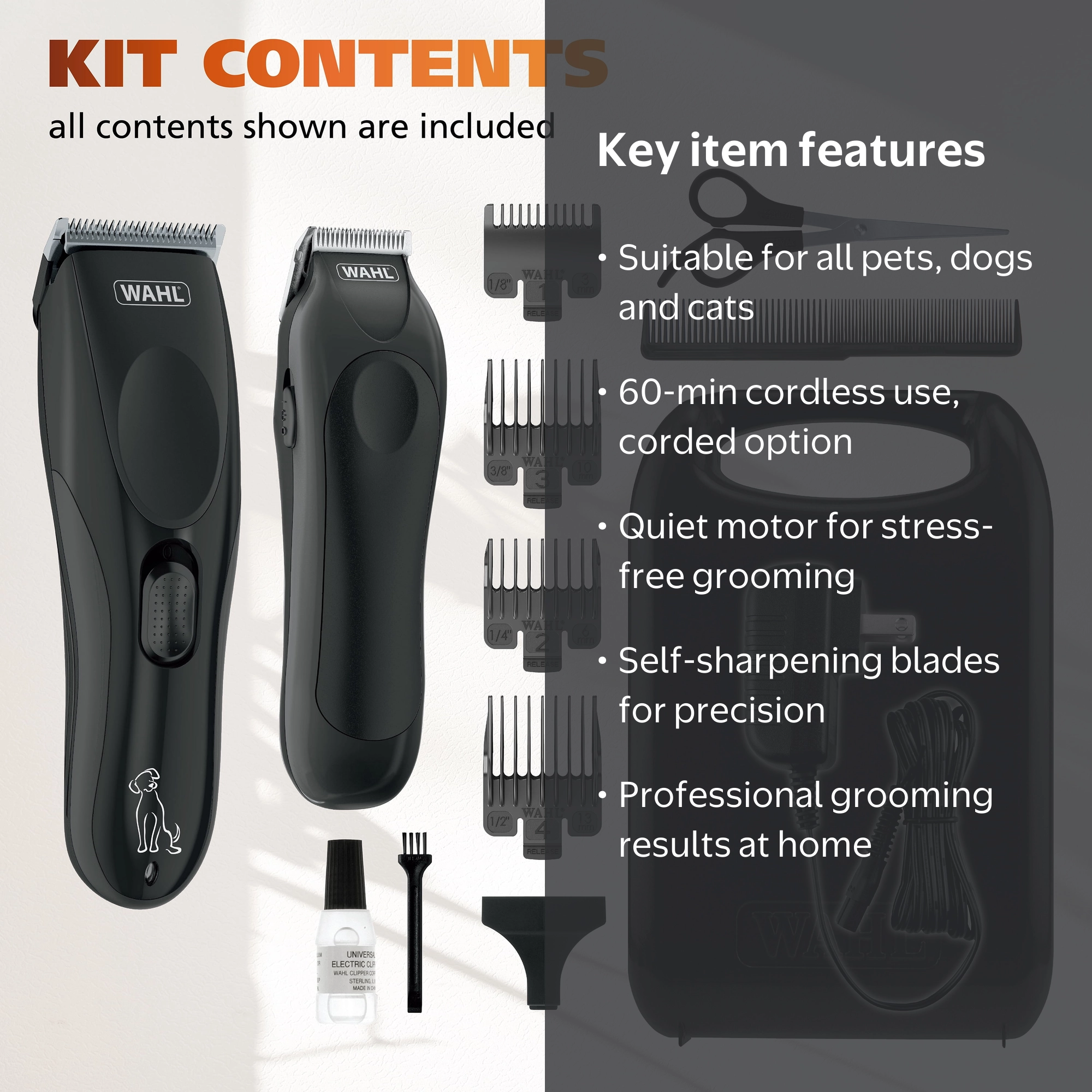 Wahl Pet-Pro Combo Cordless Clipper And Trimmer, 60 Minute Run