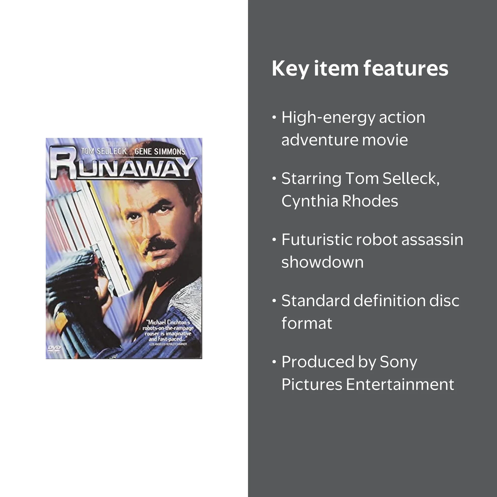 Sony Pictures - Runaway (DVD), Action Sci-Fi & Fantasy Movie with