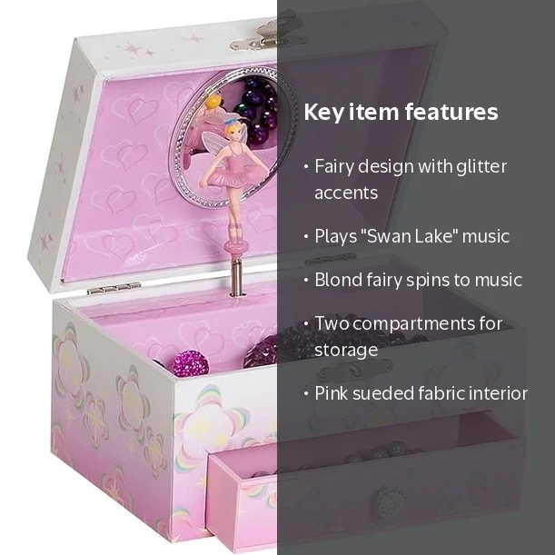 Mele & Co. Ashley Girl's Musical Fairy Jewelry Box, Pink - Walmart.com