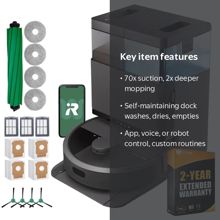 iRobot, Roomba Plus 405 Combo Robot, AutoWash Dock, Model G185020