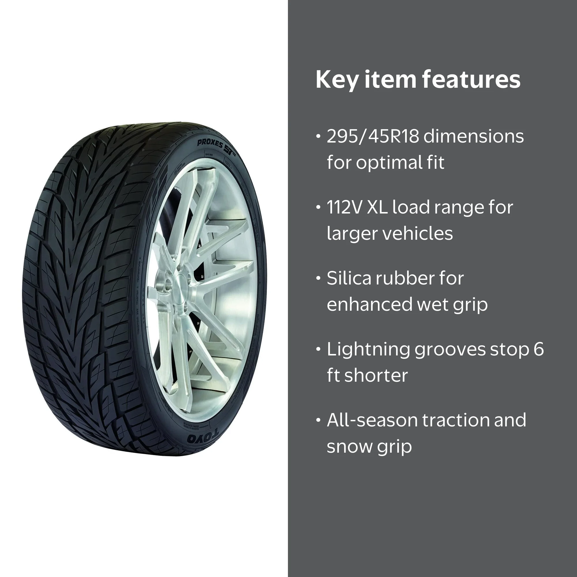 Toyo Proxes ST III Tire, All-Season 295/45R18 112 V, Performance