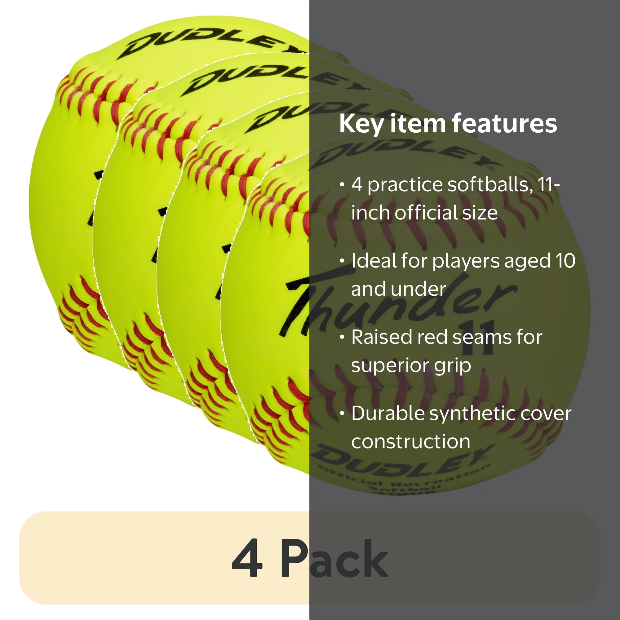 Dudley Thunder 11 Inch Fastpitch Softball - 10 and Under - Walmart.com