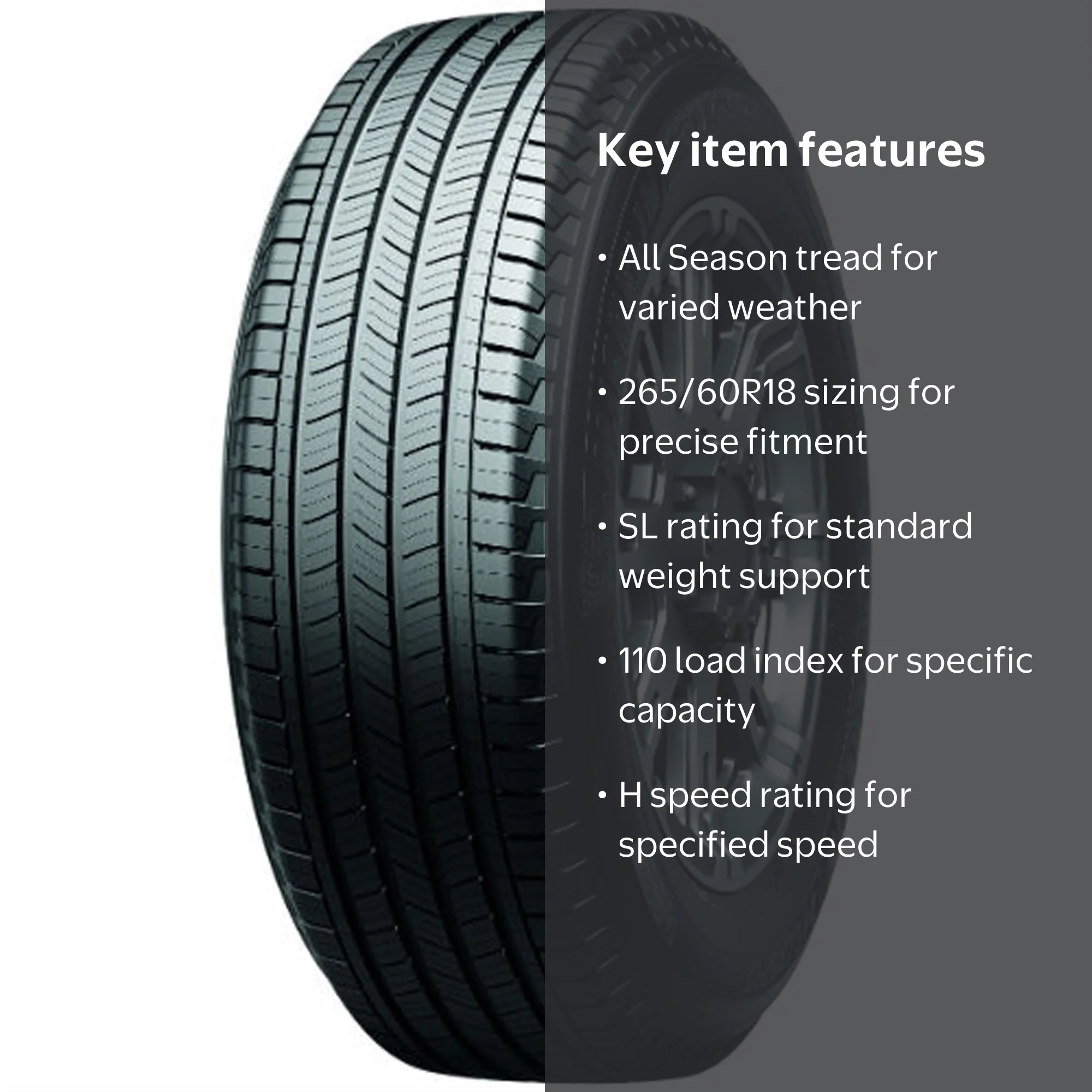 Free Shipping! Michelin Primacy LTX All Season 265/60R18 110H