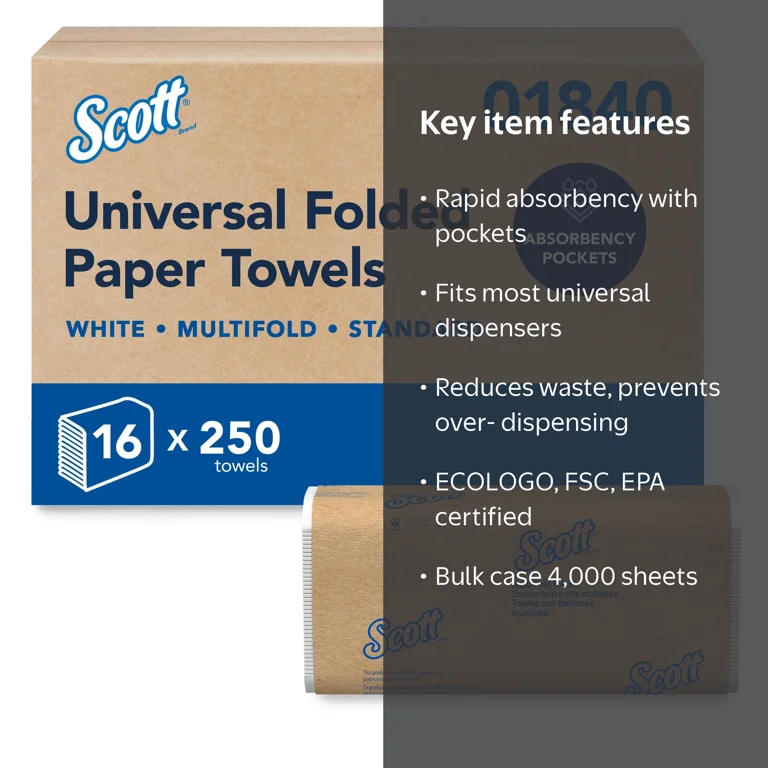 Scott, Universal Multifold Paper Towels, Bulk, 16 Packs - Walmart.com
