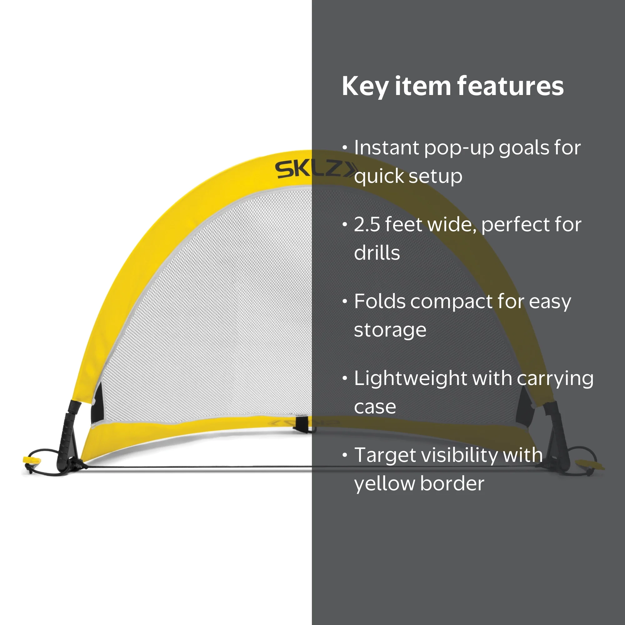 SKLZ, Playmaker Pop-Up Soccer Goal, Set of Two, 2.5 ft across