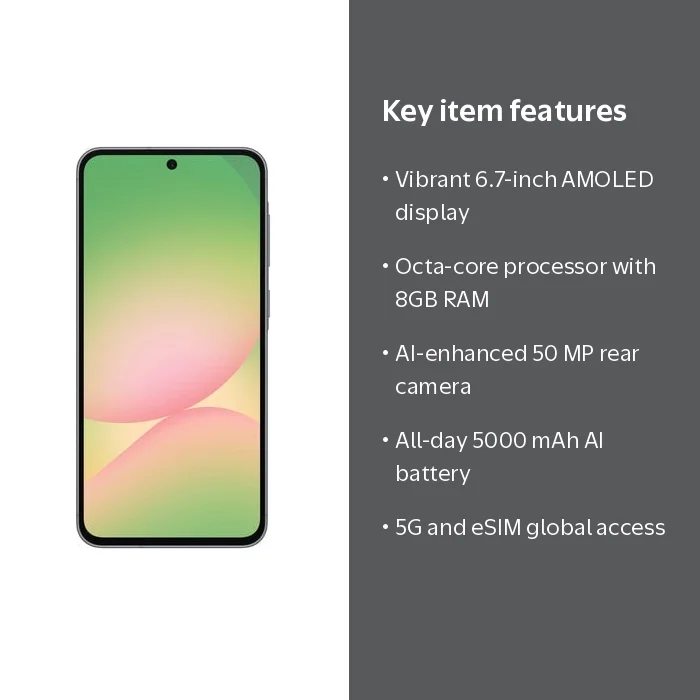 SAMSUNG Galaxy A56 5G Ai (128GB + 8GB) Awesome Graphite - Walmart.com