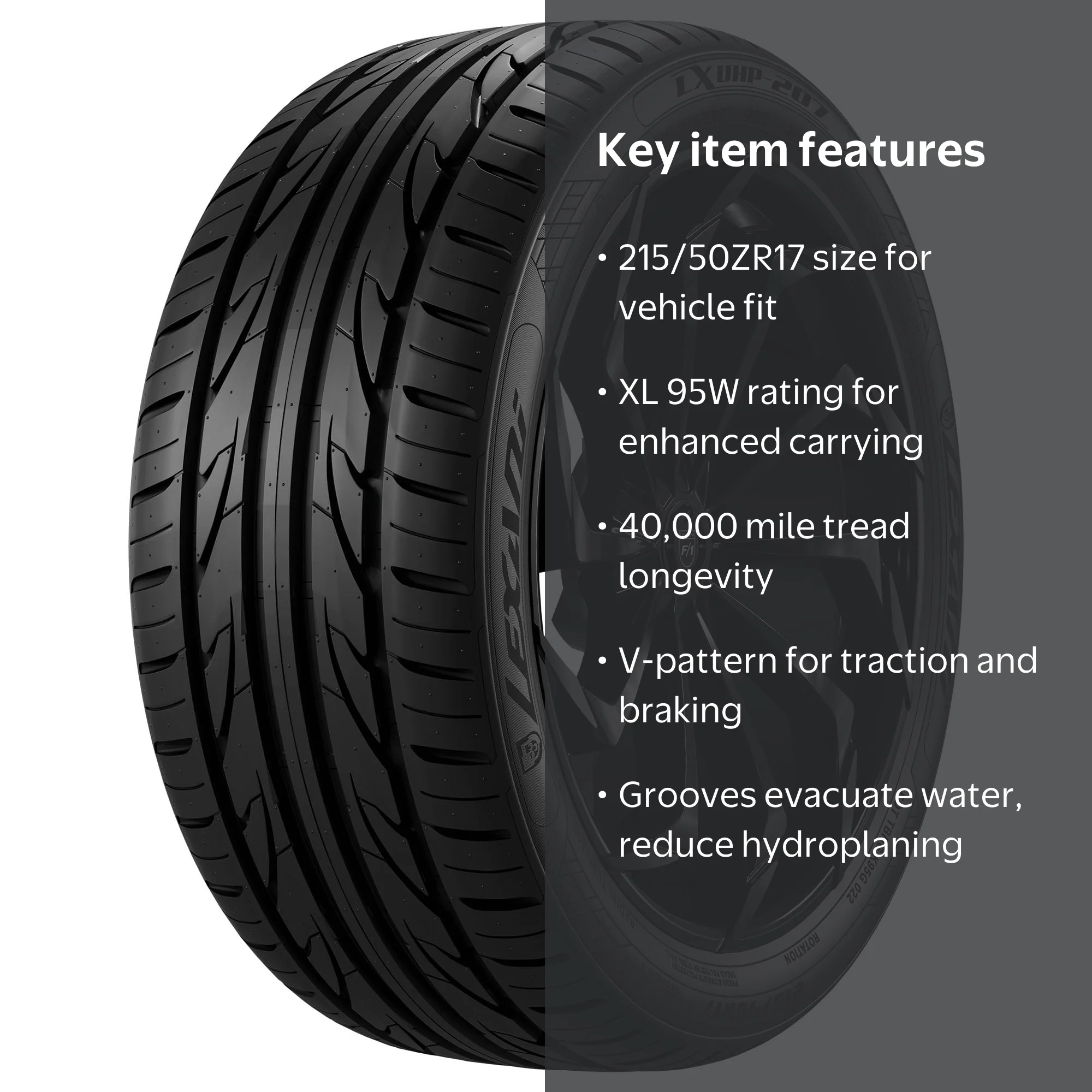 Lexani, Passenger Tire, 215/50ZR17 95W XL, UHP All Season