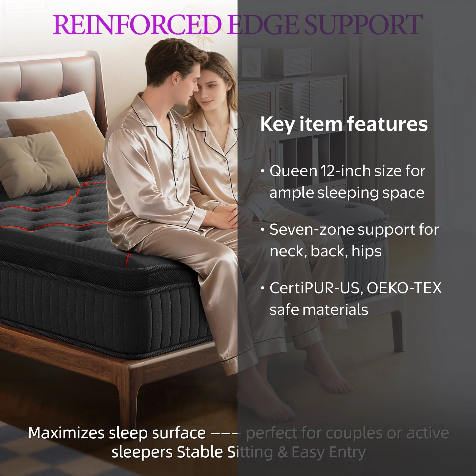 HEUGN ユーゲン DAN size2 NICENESS auralee ZLNDR Aura 12 inch Hybrid Mattress, Queen Size Mattresses in a Box