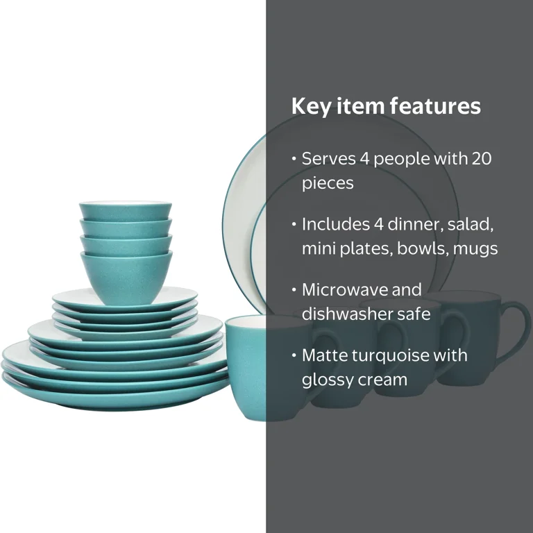 Noritake Colorwave Turquoise 20-Piece Value Dinnerware Set