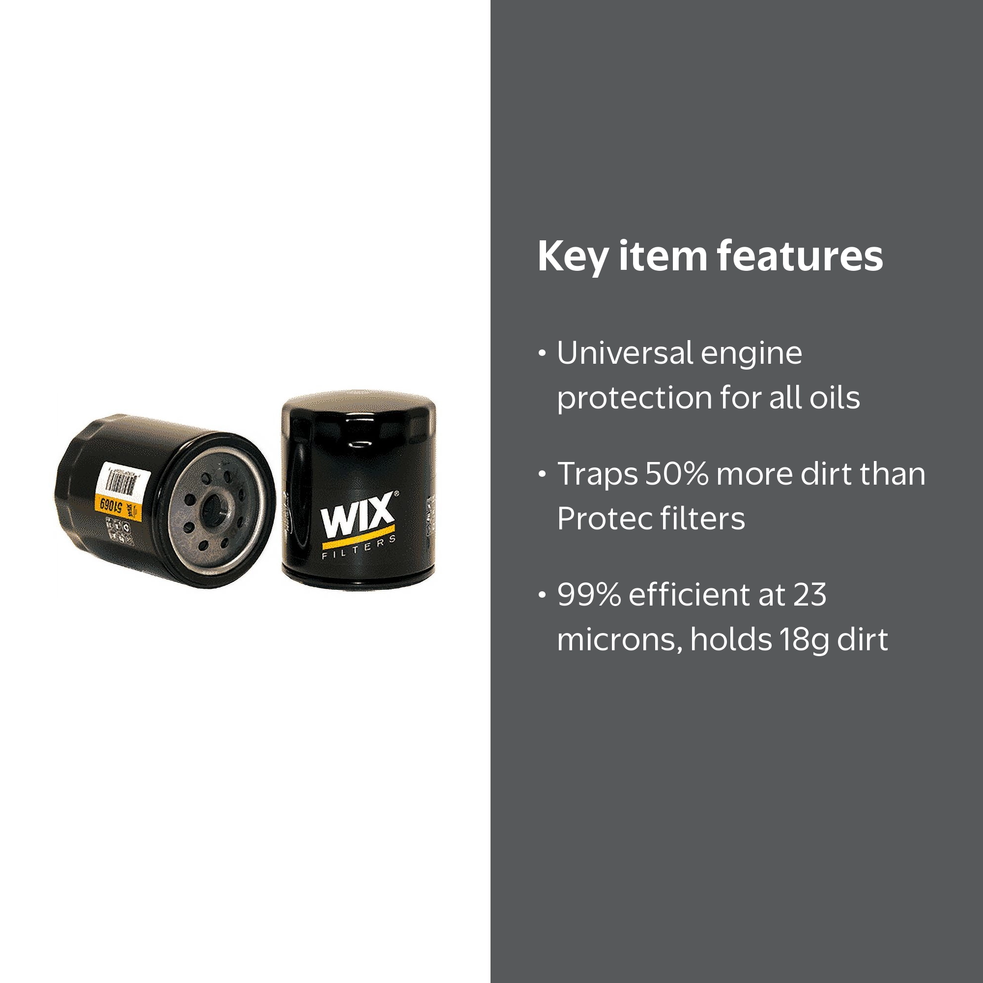 WIX Filters, Oil Filter, 51069, Fits select Chevrolet models