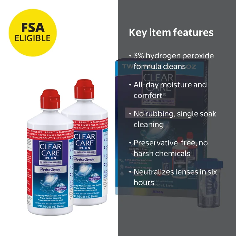 CLEAR CARE PLUS Cleaning & Disinfecting Contact Lens Solution with