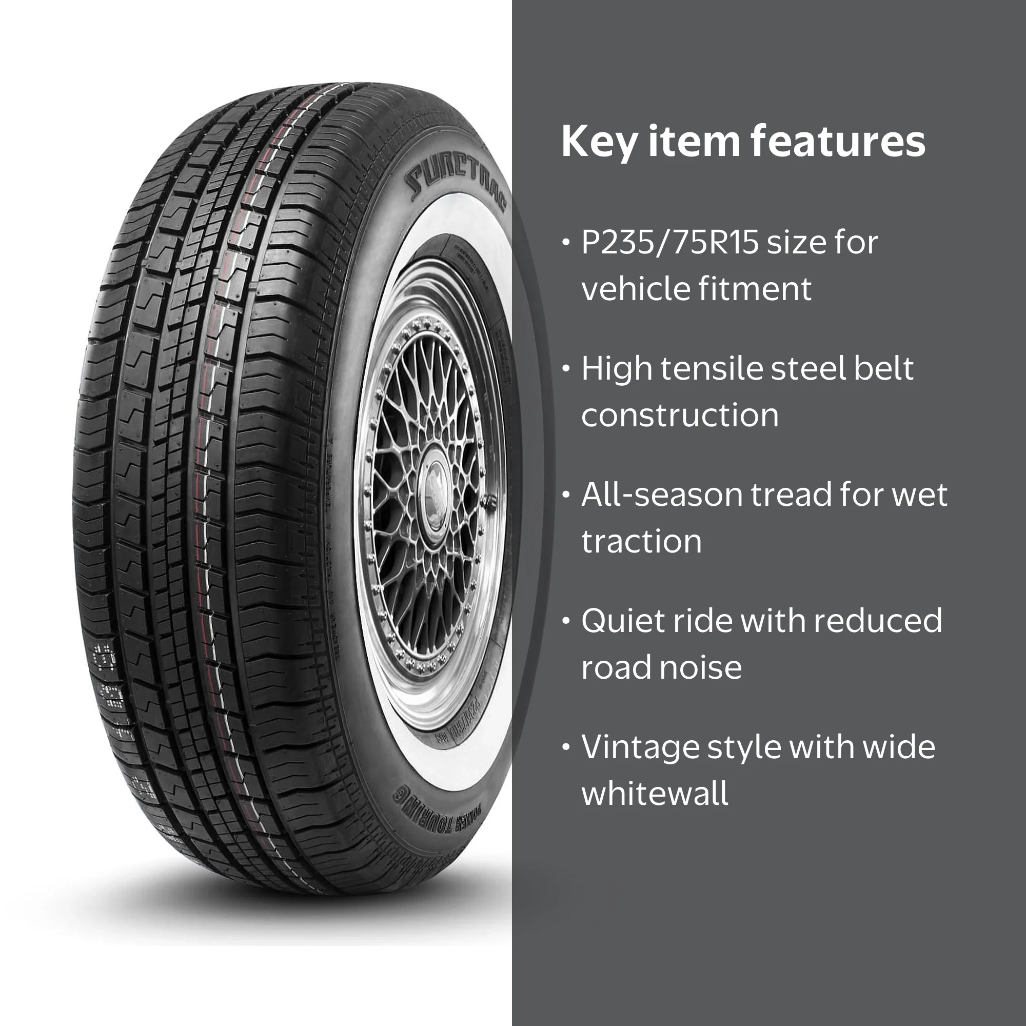 Suretrac Power Touring, 235/75R15 A/S, Fits: '95-99 Tahoe LT, '99