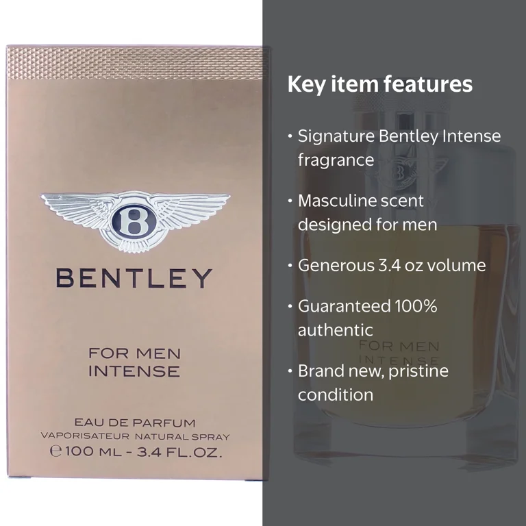 Bentley Intense by Bentley Eau De Parfum Spray 3.4 oz for Men