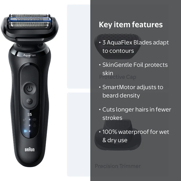 Braun, Electric Shaver, Series 5, Wet and Dry, Blue, 52-B1200s