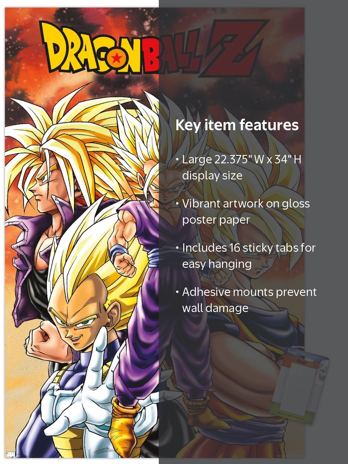Dragon Ball Z - Saiyans Wall Poster, 22.375