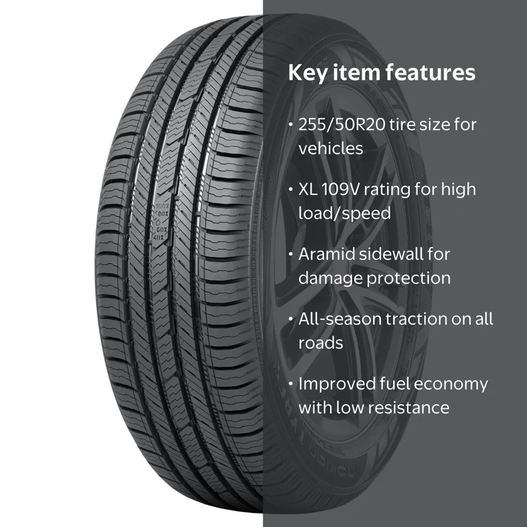 Nokian One All Season 255/50R20 109V XL Passenger Tire with Aramid