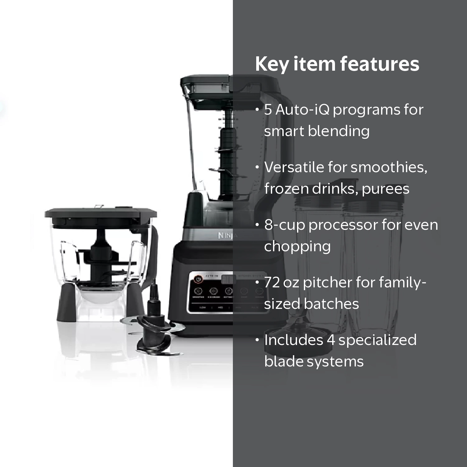 Ninja, Kitchen Blender System, Auto-iQ, 72 oz, Food Processor