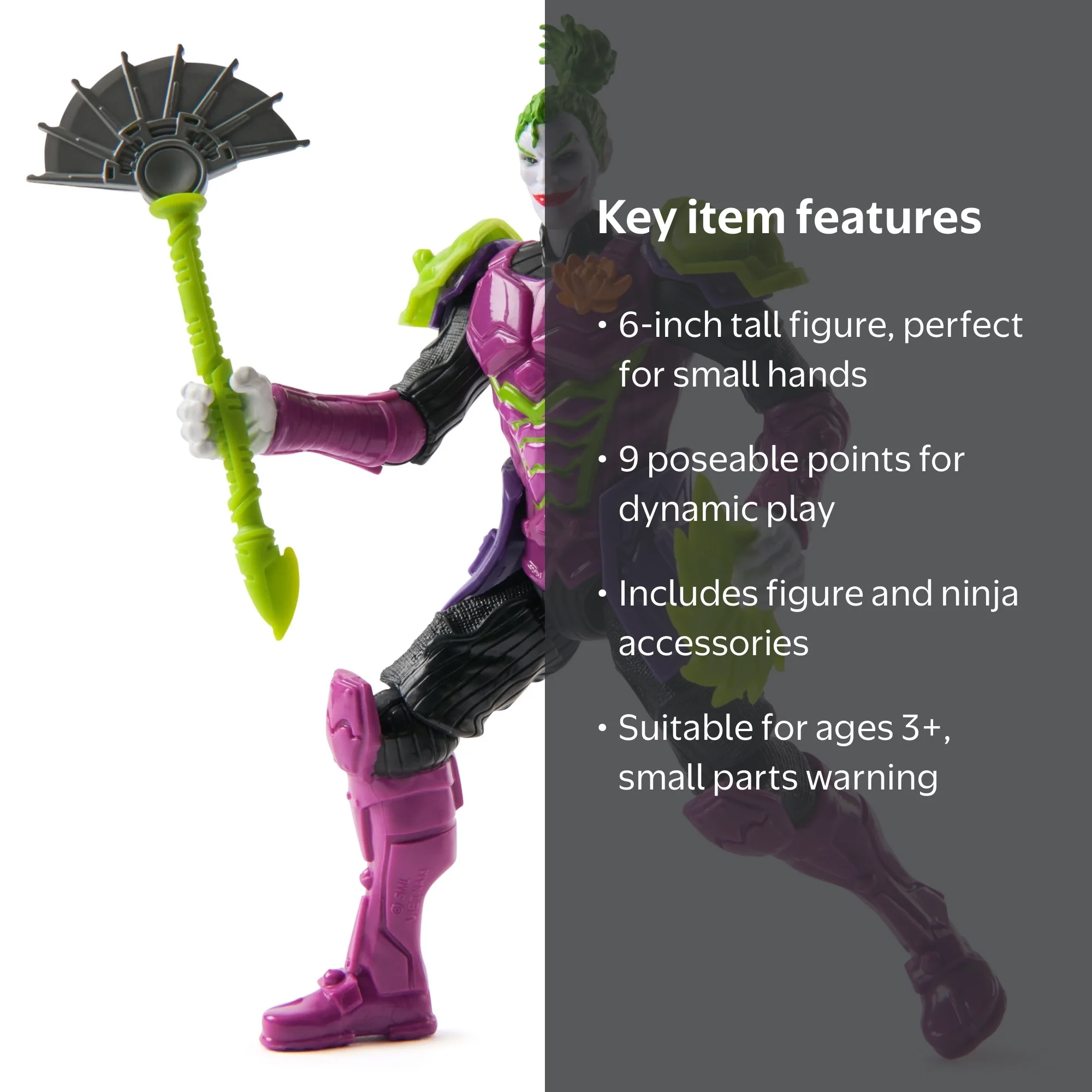DC Comics, Batman Ninja Strike 6-inch The Joker Action Figure, for