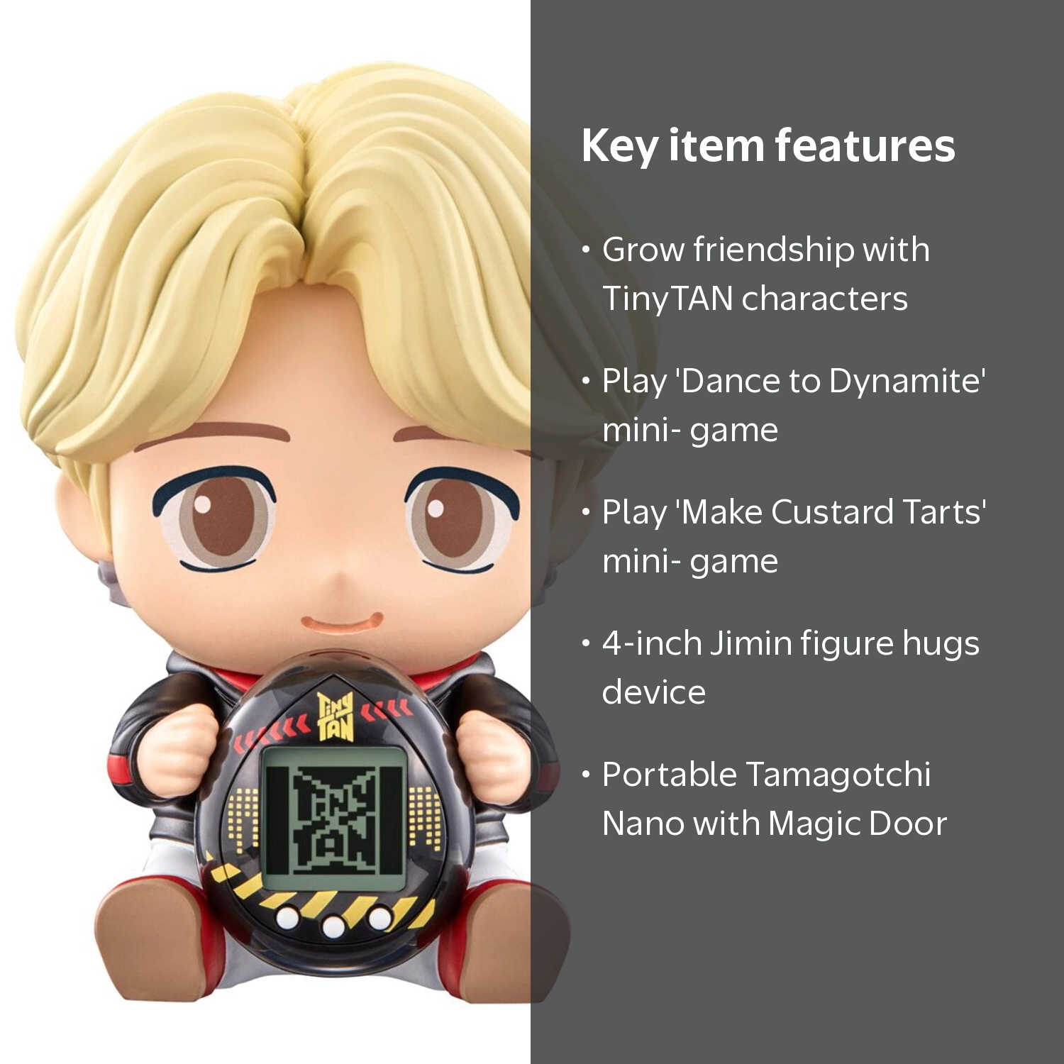 Bandai Namco, BTS TinyTAN Hugmy Figure, Tamagotchi Nano, 4-Inch