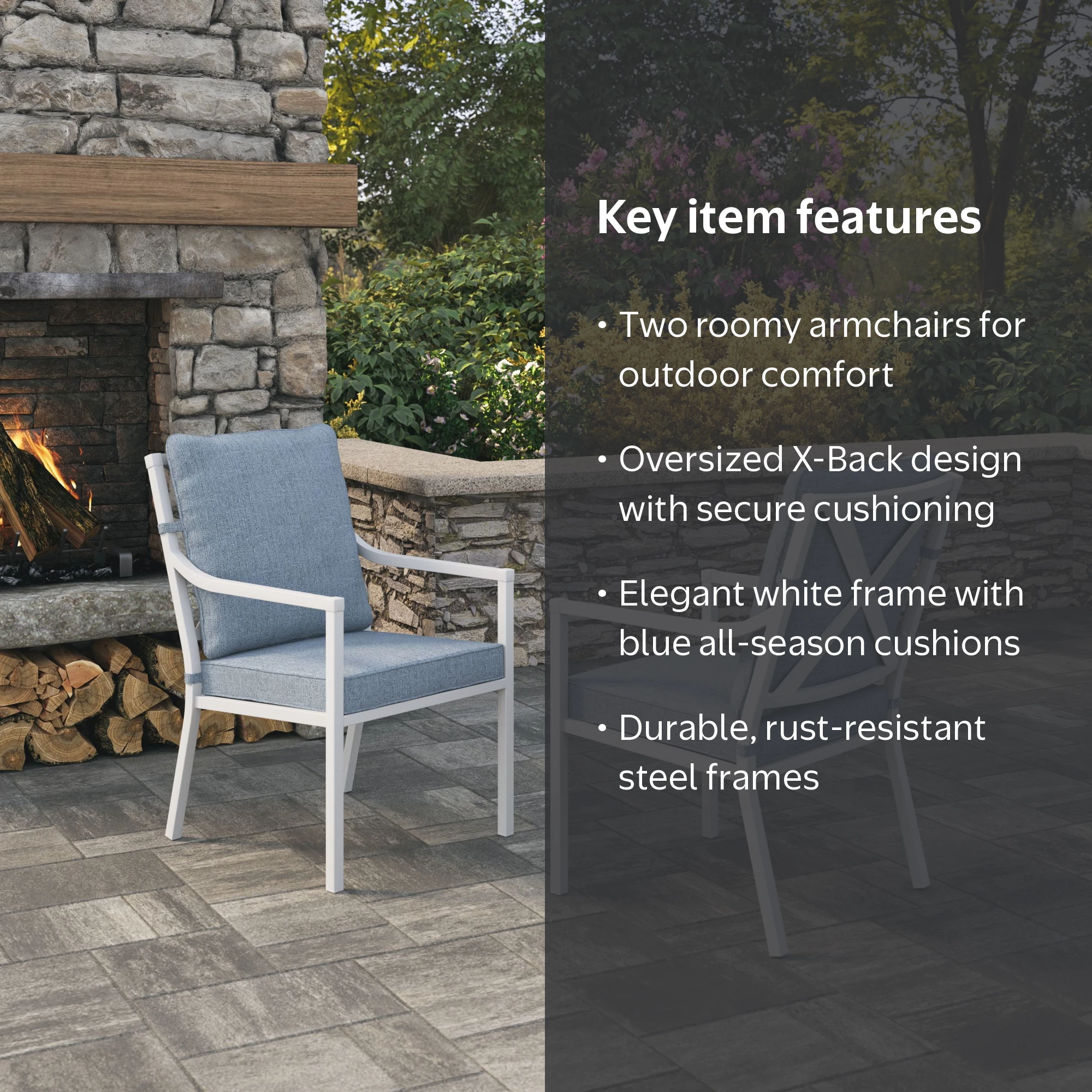 My Texas House Cambria 2-Pack Steel Outdoor Patio Conversation