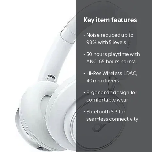 Soundcore, Active Noise Cancelling Wireless Over Ear Headphones Soundcore, Active Noise Cancelling Wireless Over Ear Headphones