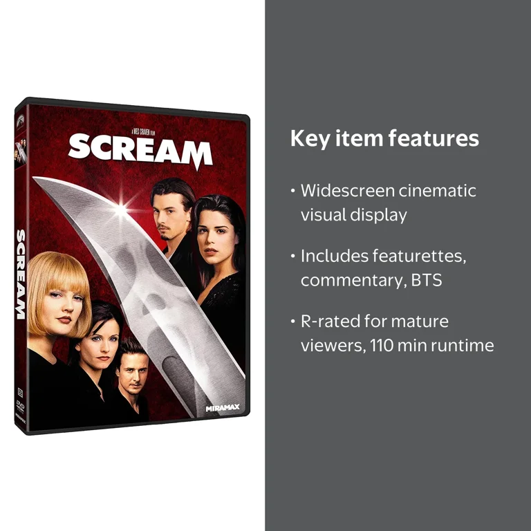 Scream (DVD + Blu-ray), Miramax, Horror - Walmart.com