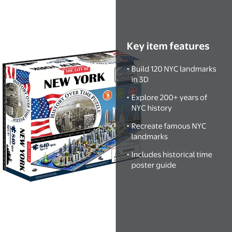 4D Cityscape Time Puzzle: New York City Skyline Jigsaw, USA