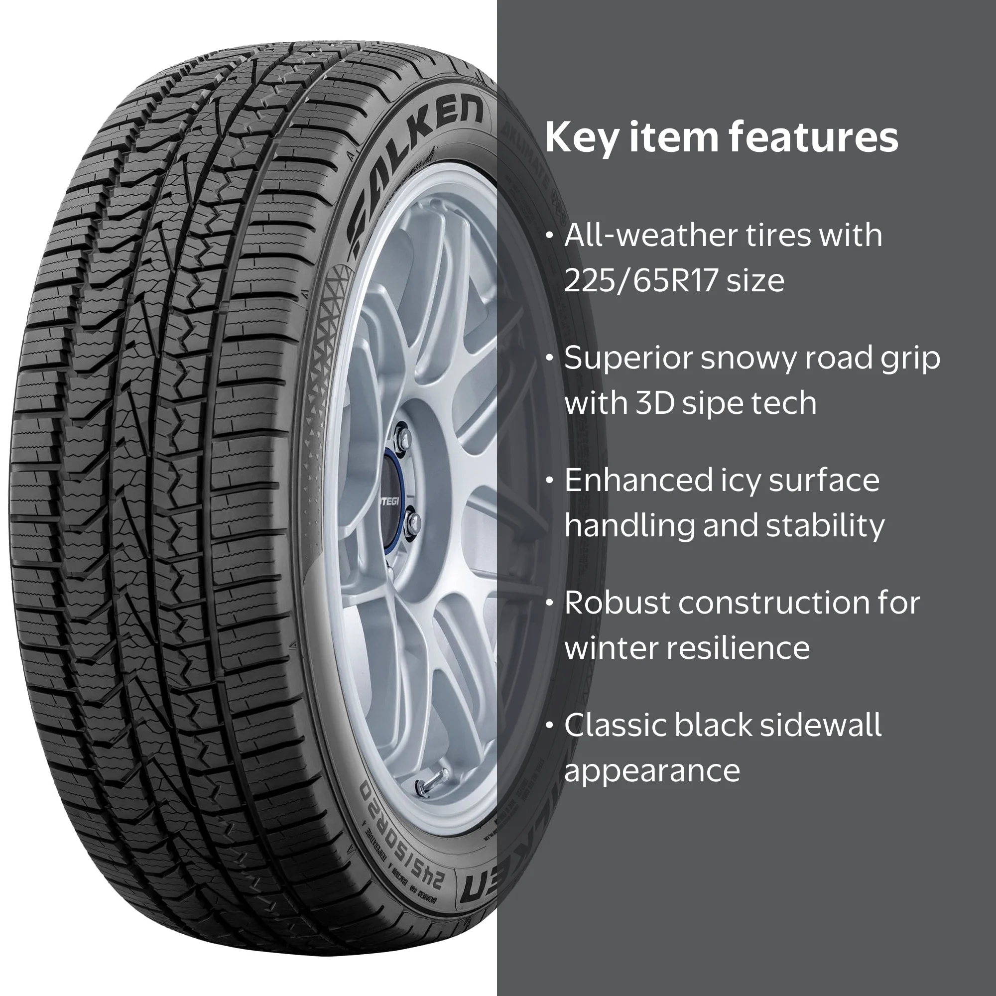 Falken Aklimate 225/65R17 102H All-Weather Touring Tire with