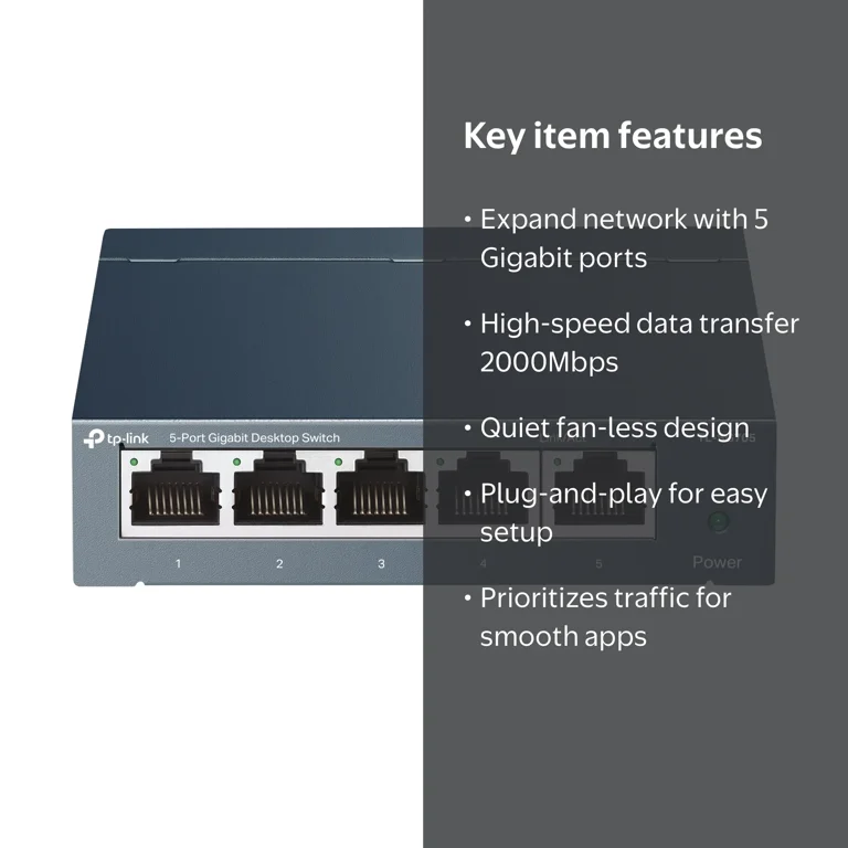 TP-Link 5-Port Gigabit Unmanaged Fan-less Switch In Durable Metal