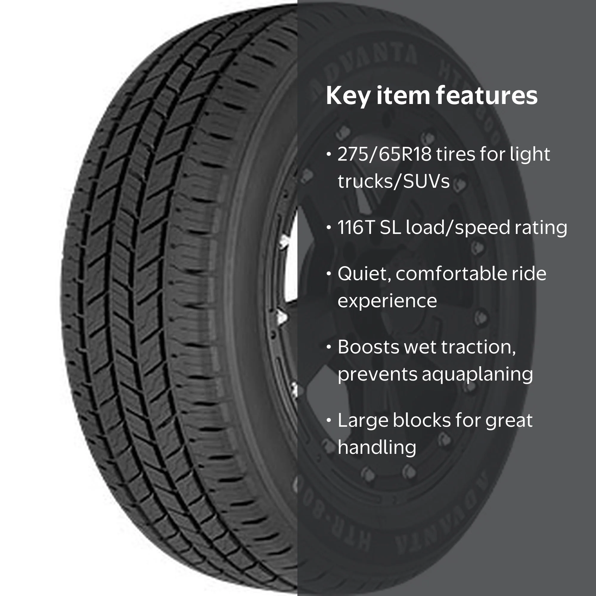 Advanta HTR-800 Highway 275/65R18 116T Light Truck Tire - Walmart.com