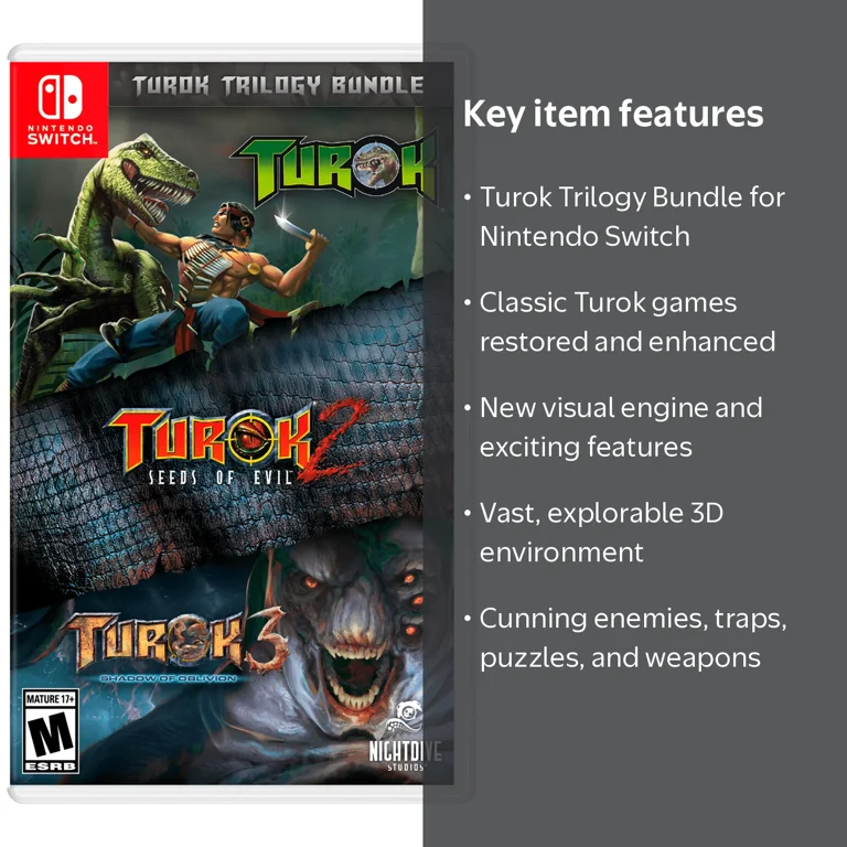 Atari, Turok Trilogy Bundle, Nintendo Switch, Dinosaur Shooting