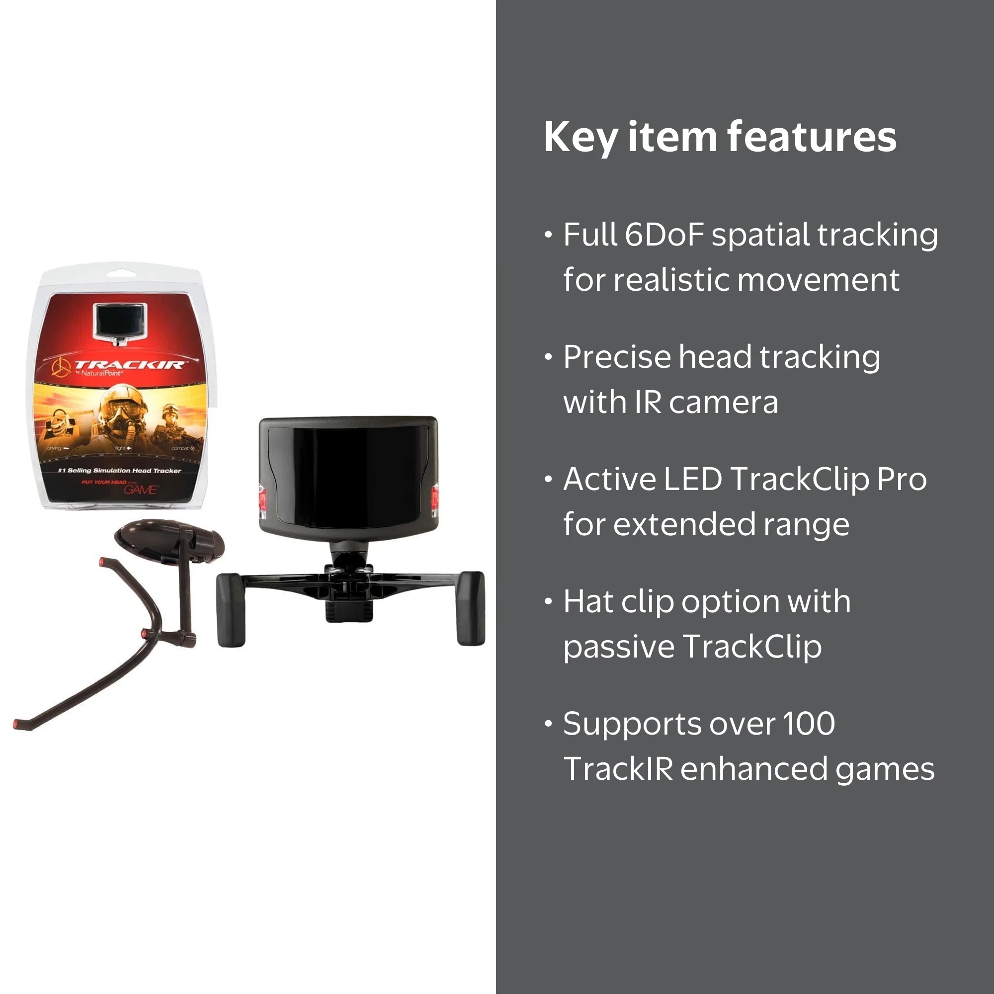 TrackIR 5 High-Resolution Head Tracking PC Gaming System with IR