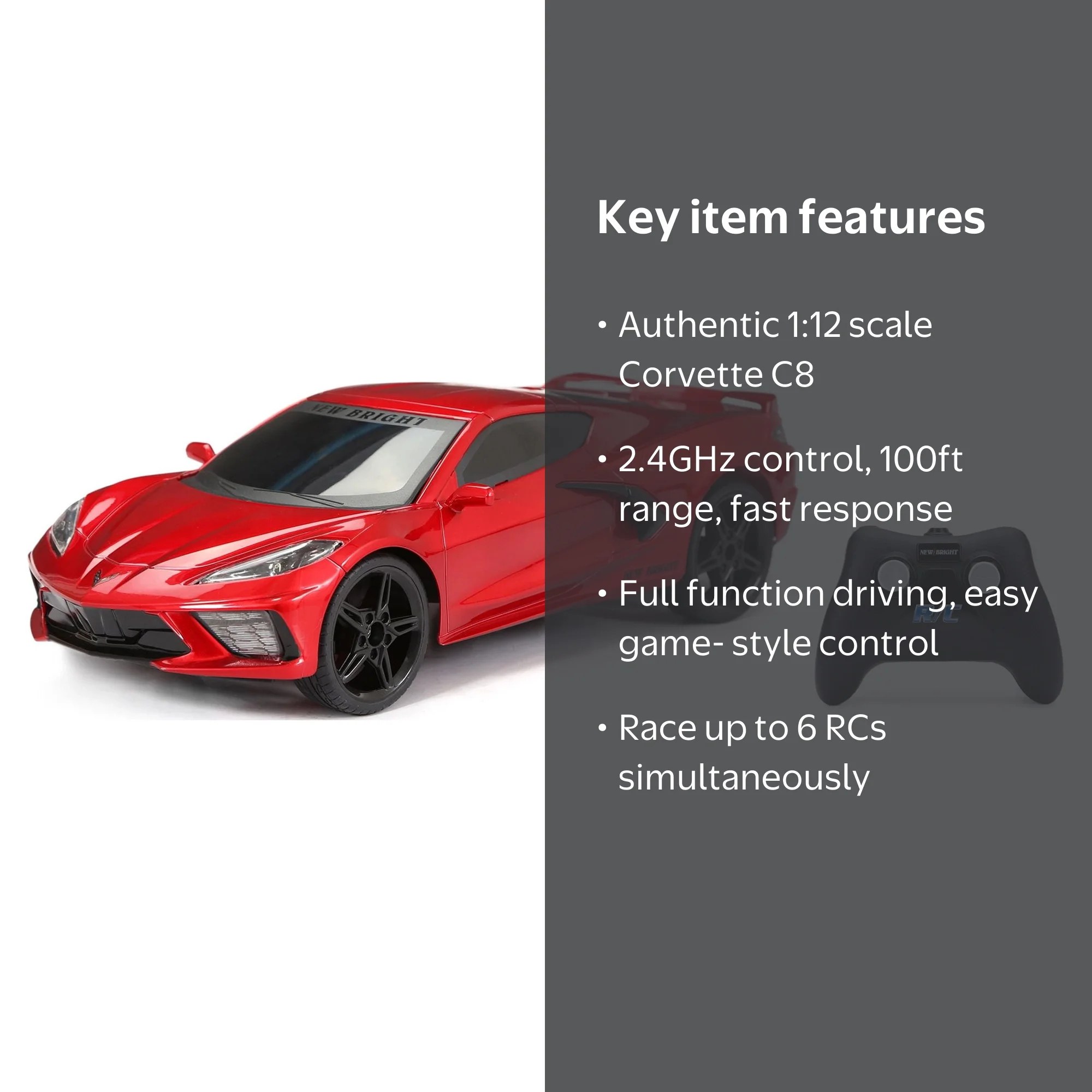 New Bright (1:12) Chevrolet Corvette Battery Remote Control Red