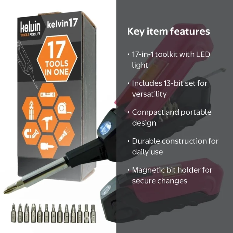 Kelvin Tools - Kelvin 17 Urban Screwdriver Set, All in One
