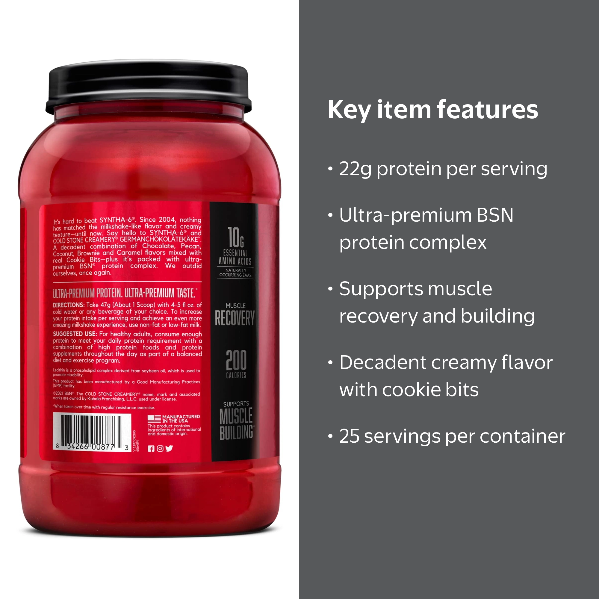BSN, Whey Protein Powder, Germanchökolätekäke Flavor, 25 Servings