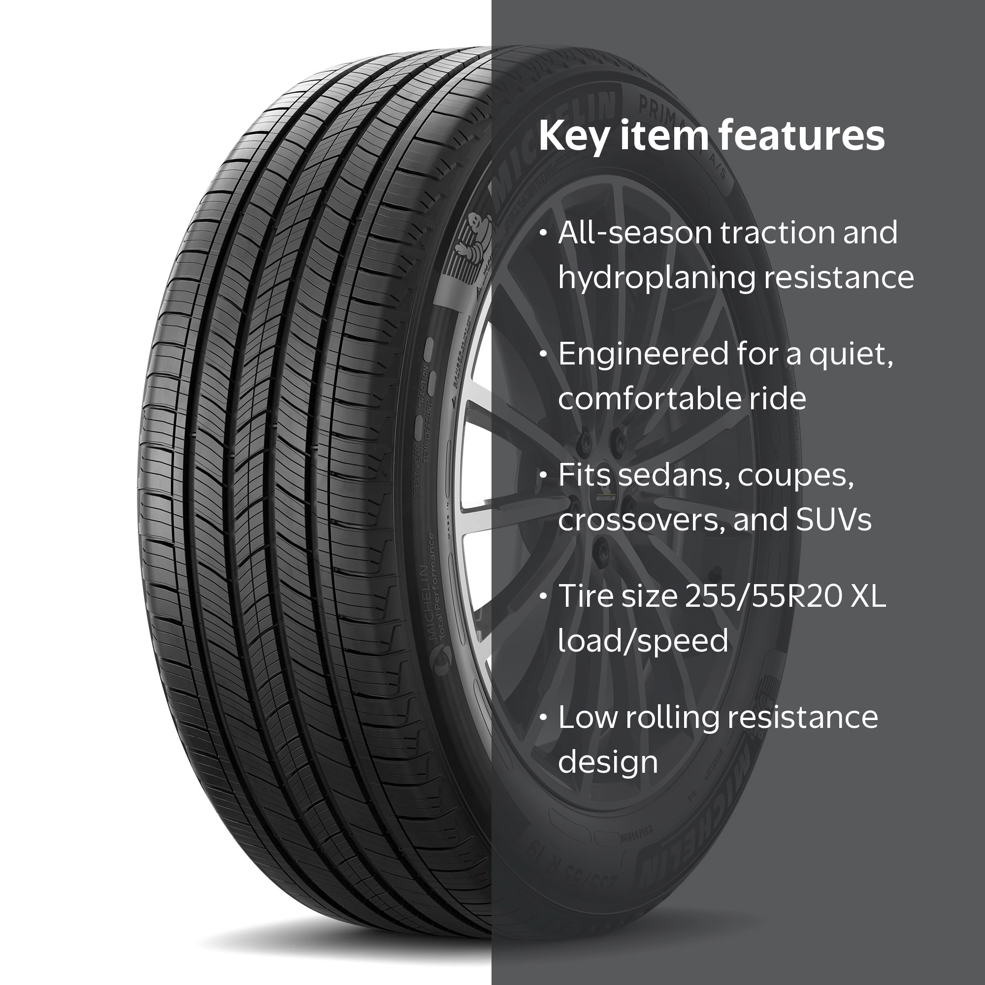 Rightline Gear　Sサイズ 255L　正規品 Michelin, Primacy A/S Tire, 255/55R20 110V XL, All Season Traction