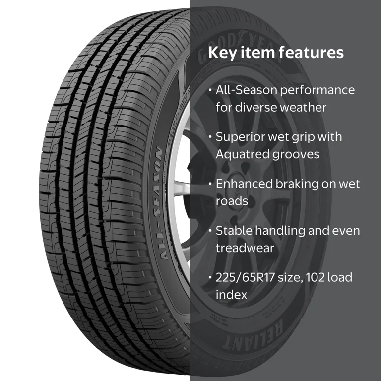 Goodyear Reliant All-Season 225/65R17 102H Tire for All Seasons