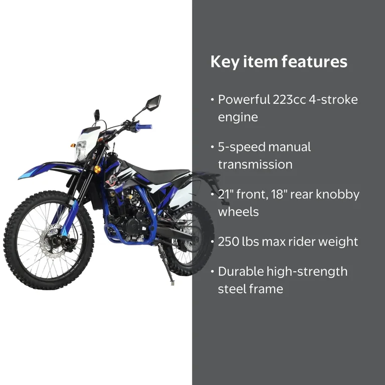 X-Pro Titan DLX 250cc Gas Dirt Bike Pit Bike Adult Bike,Big 21