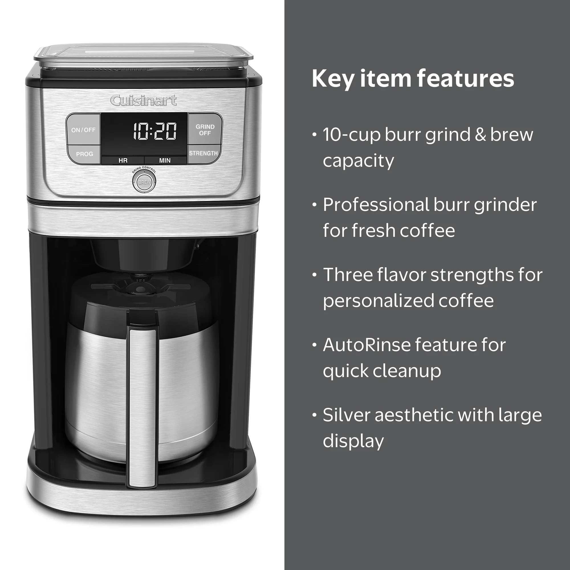 Cuisinart ミル付きドリップコーヒーメーカー Grind & Brew Cuisinart Grind & Brew™ 10 Cup Burr Coffeemaker with Built-in Bean