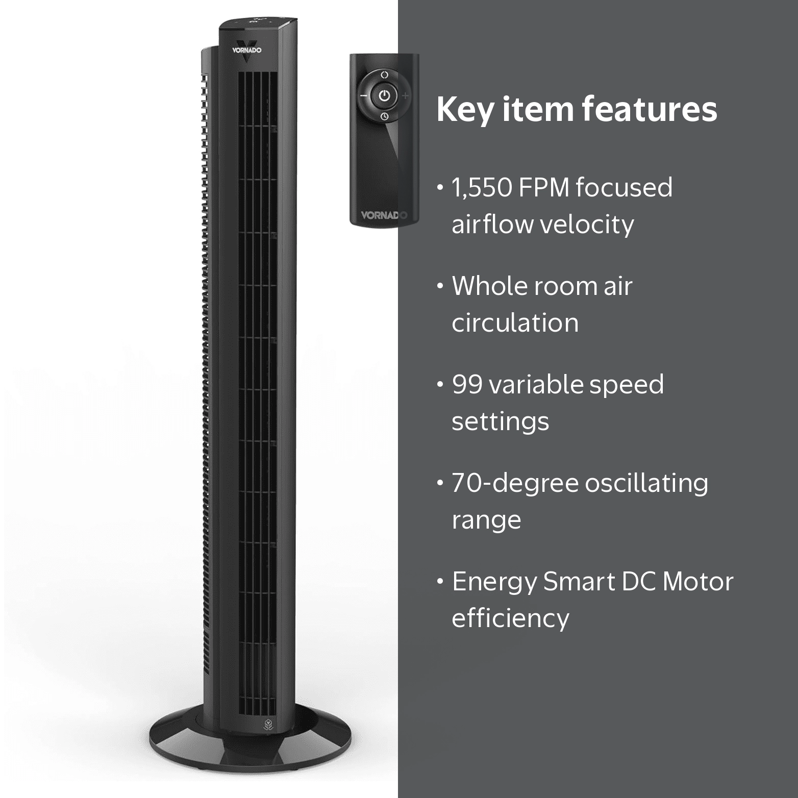 Vornado, Tower Fan, Remote, Oscillating, Energy Saving - Walmart.com