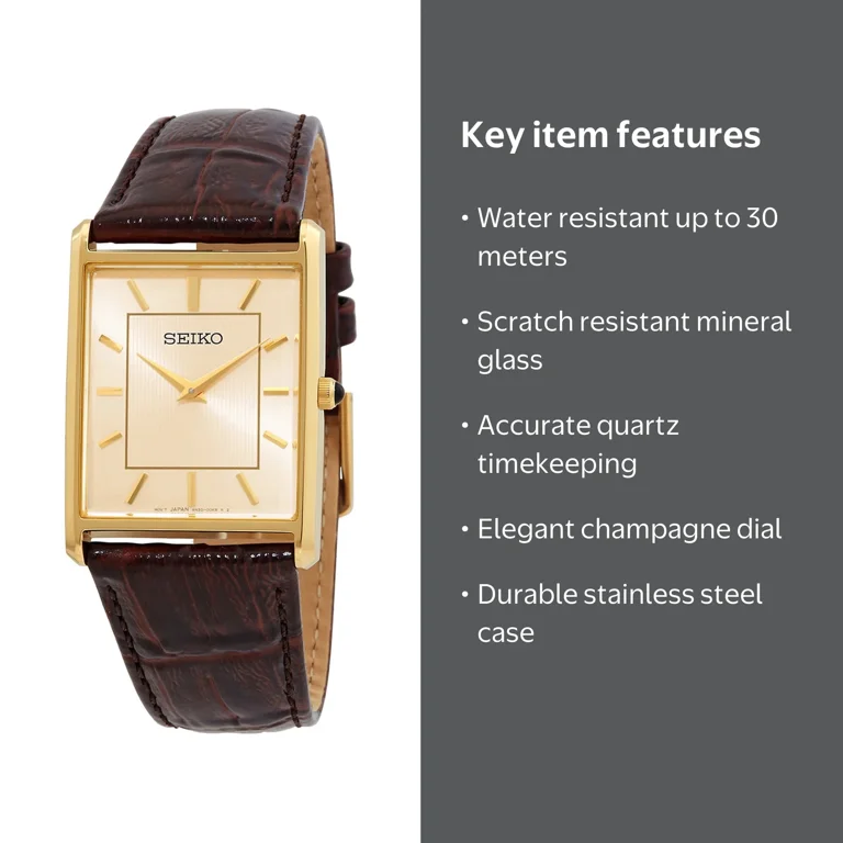 Seiko Men's Essentials Champagne Dial Watch - SWR064 - Walmart.com