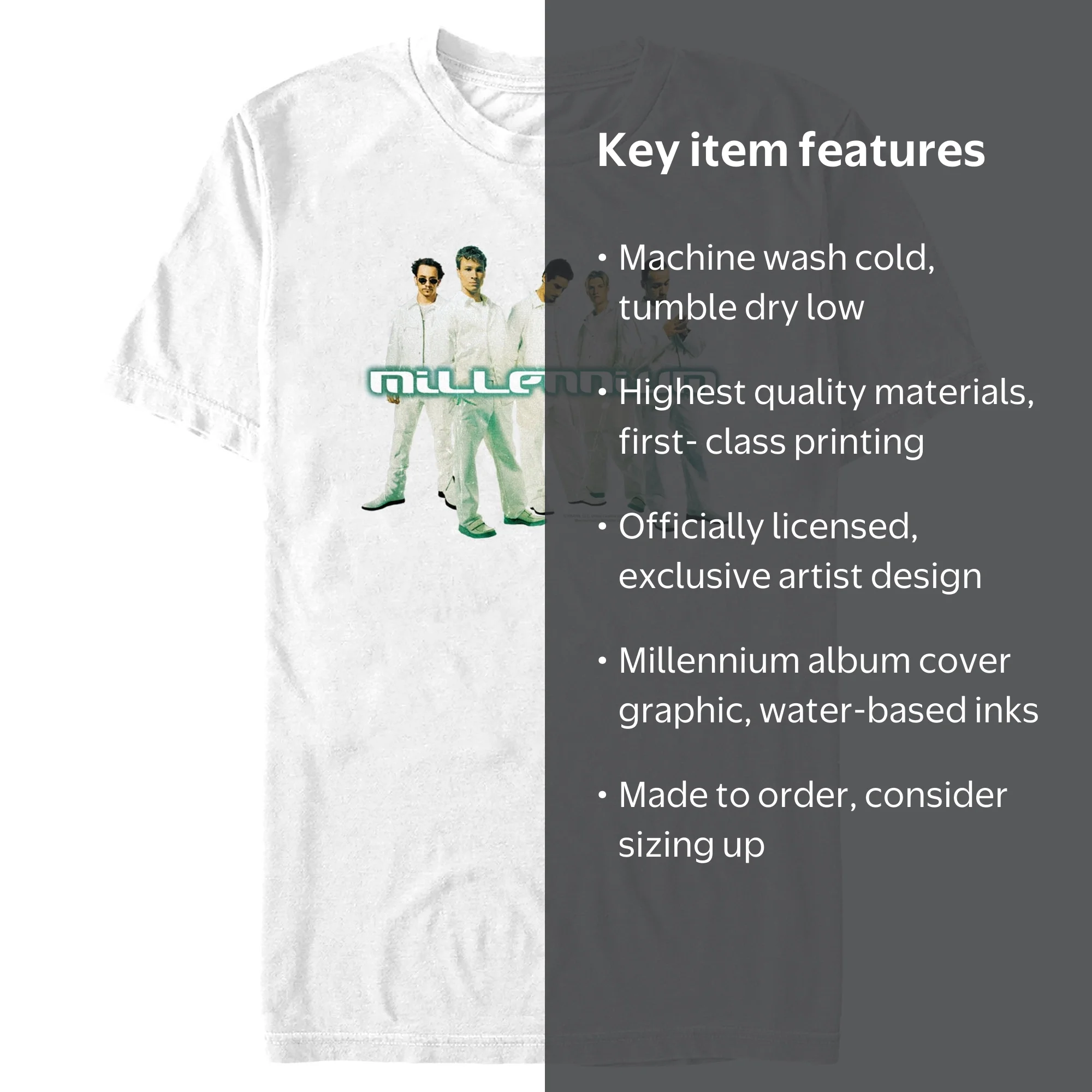 Backstreet Boys Millennium Album Cover Graphic T-Shirt, Size Large