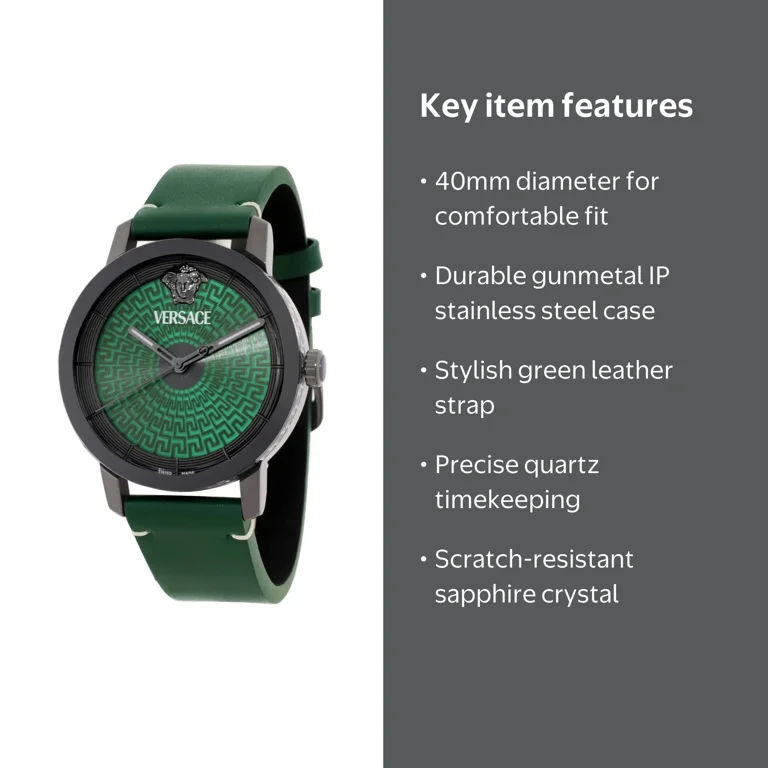 Versace V-Helix Quartz Green Dial Men's Watch VE9G00224 - Walmart.com
