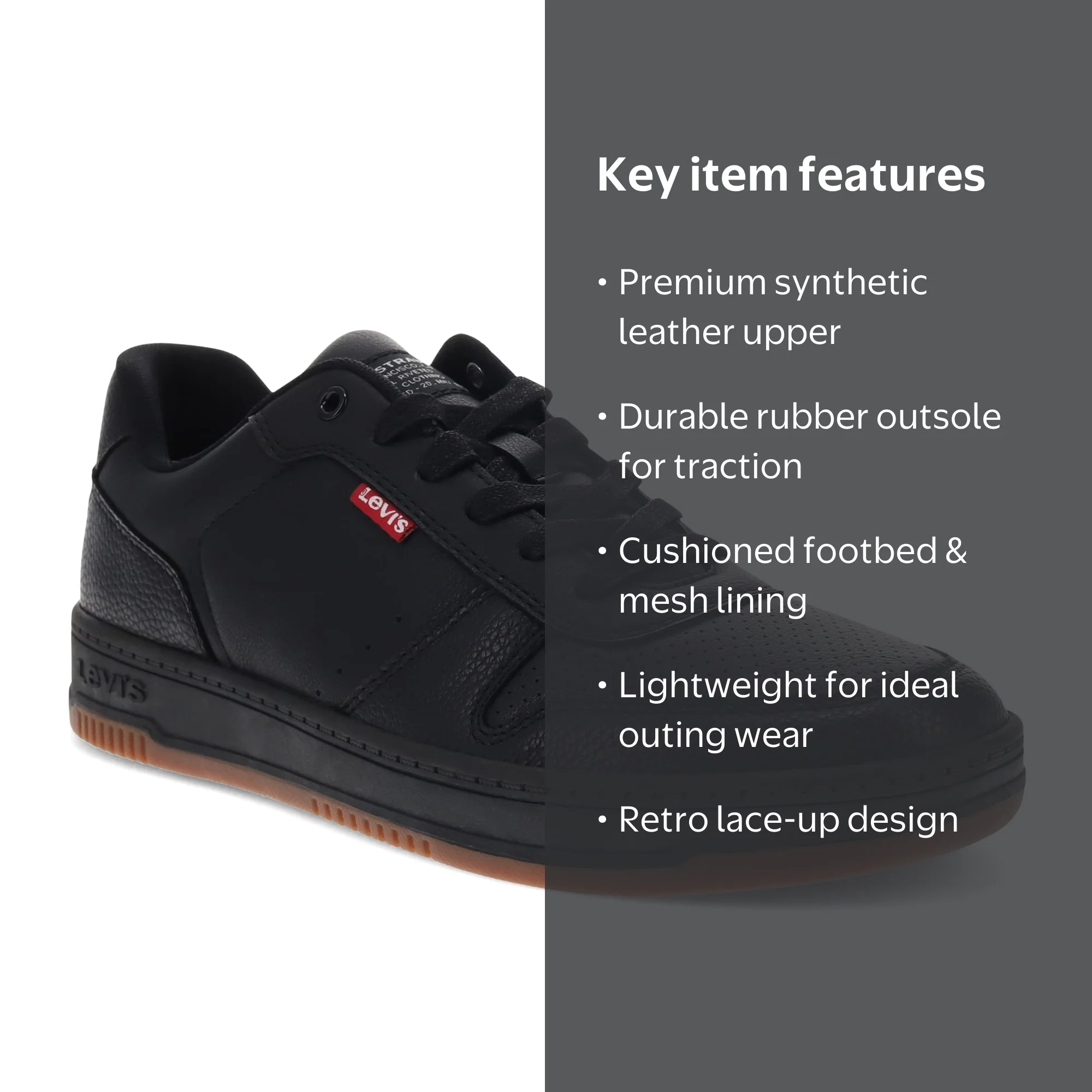 Levi's Men's Synthetic Leather Casual Sneakers with Lace-Up Design