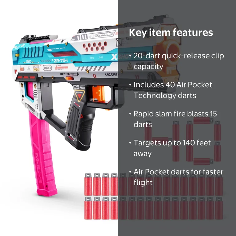 XSHOT, GUN FOAM DART, Fury-X, Air Pocket Technology, 40 Darts