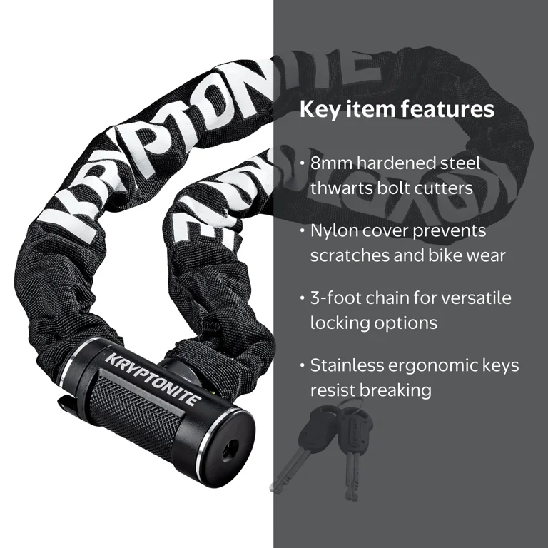 Kryptonite 8mm Chain Key Chain Bicycle Lock - Walmart.com