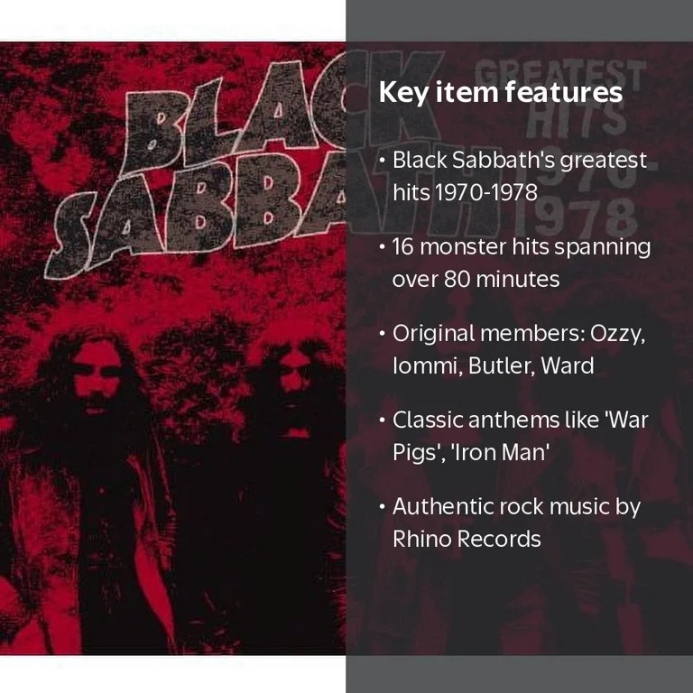 Rhino Outdoors, Music CD, Black Sabbath Greatest Hits 1970 1978