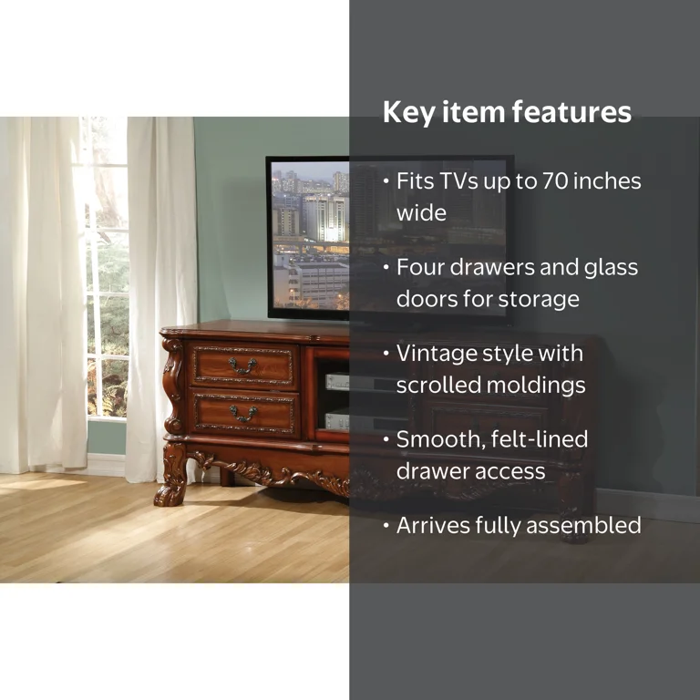 Acme Furniture Dresden TV Stand Cherry Oak - Walmart.com