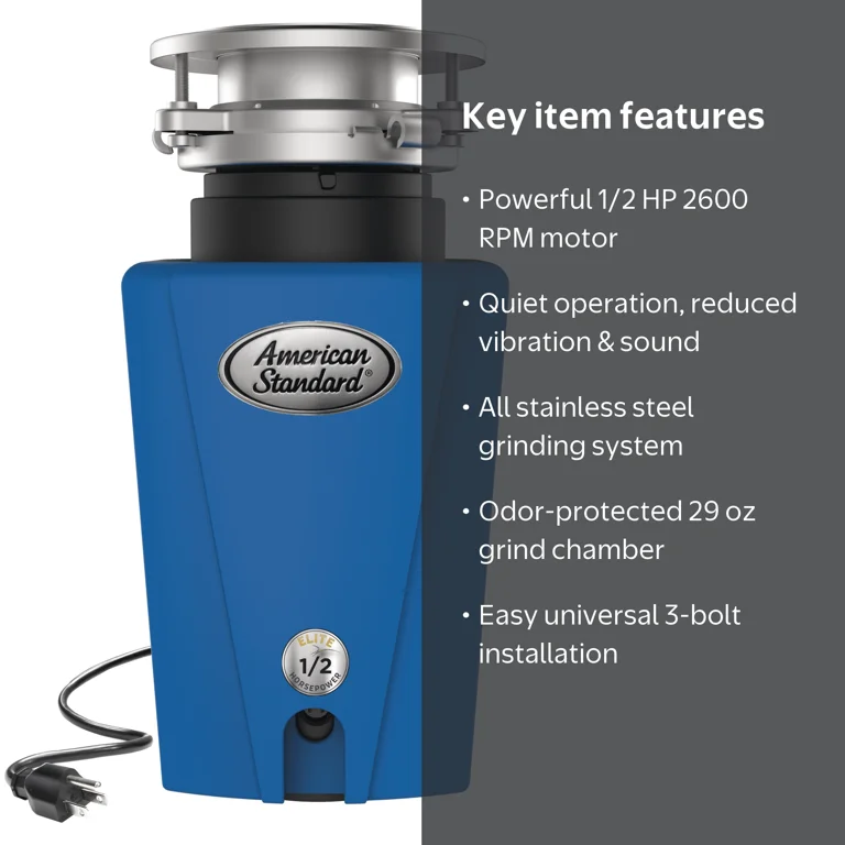 American Standard Elite ASE50 1/2 HP Continuous Feed Garbage