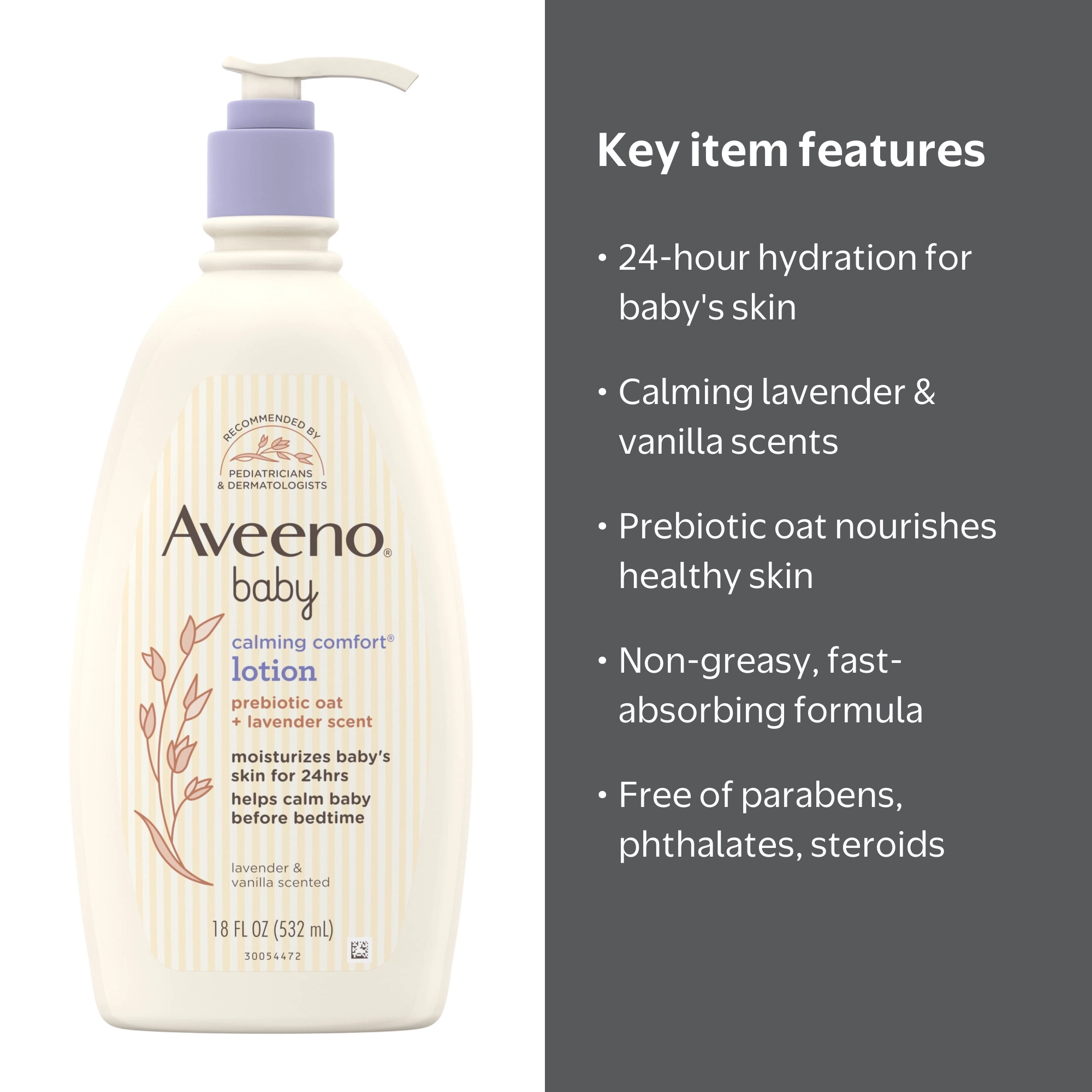 Aveeno Baby Calming Comfort Moisturizing Bedtime Body Lotion with